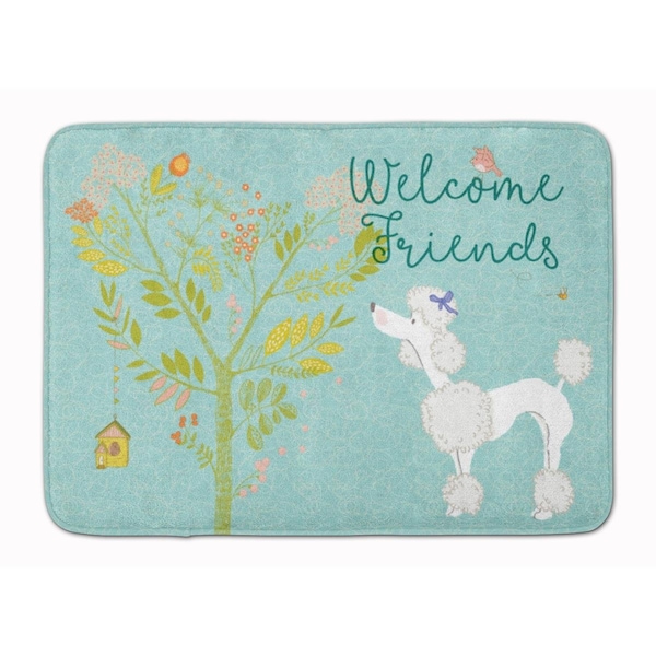 Carolines Treasures Welcome Friends White Poodle Machine Washable Memory Foam Mat BB7614RUG - main